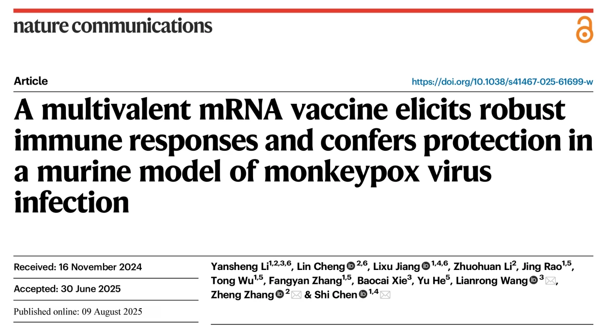 猴痘病毒多价mRNA-LNP候选疫苗