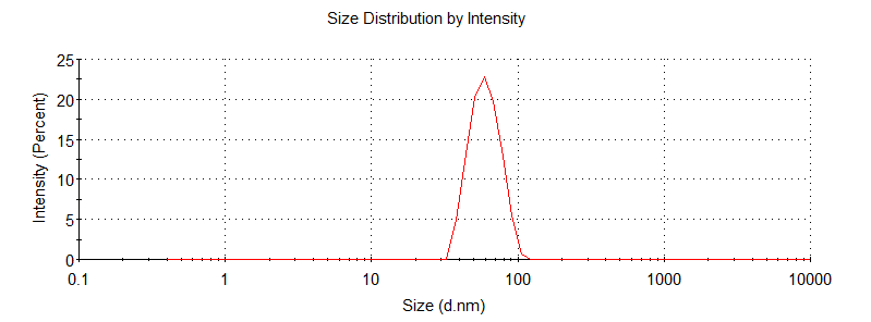 图1 脂质体维生素C 动态散射仪光检测结果